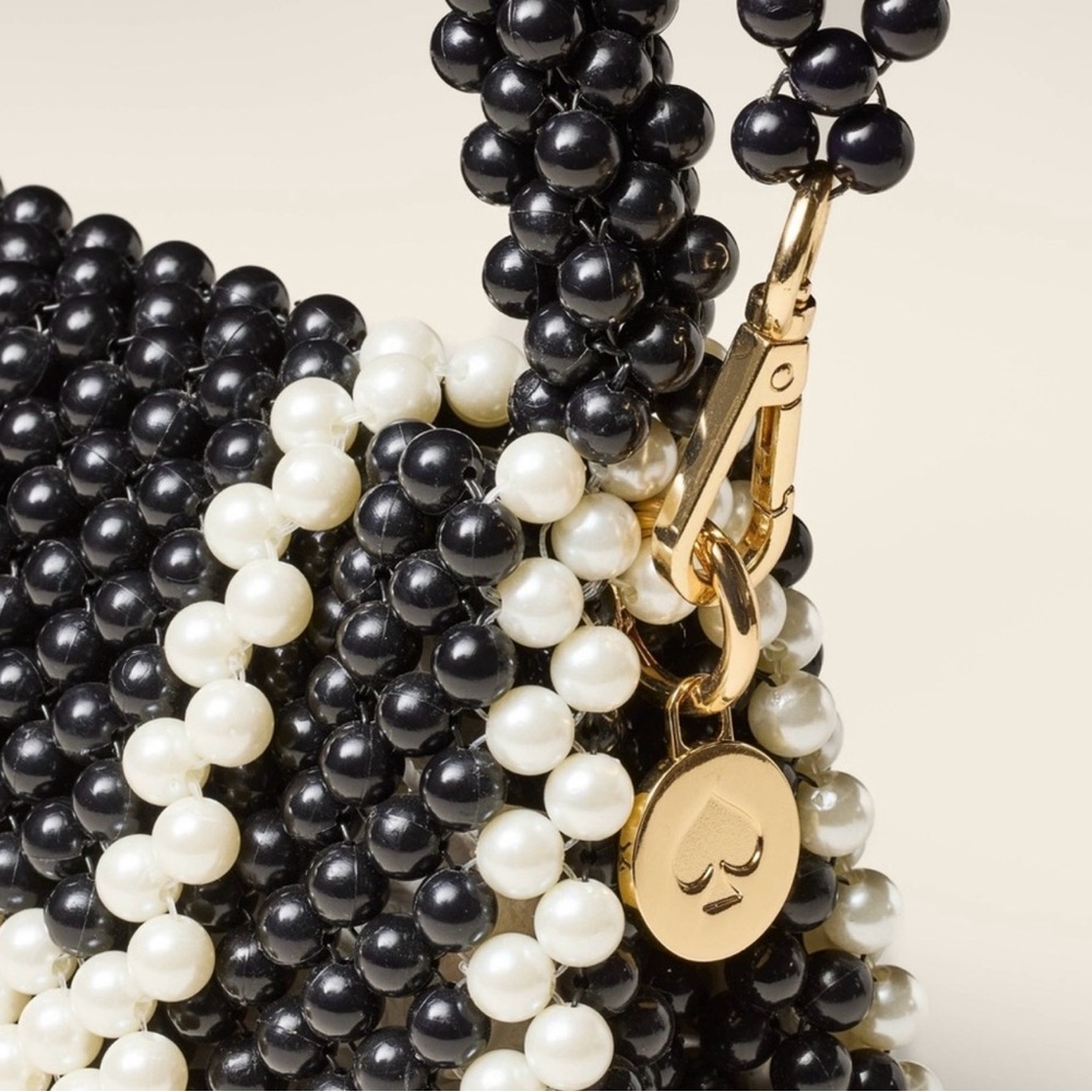 Kate Spade New York Target Black and White Beaded Pearls Crossbody Purse Bag NEW - Picture 4 of 4